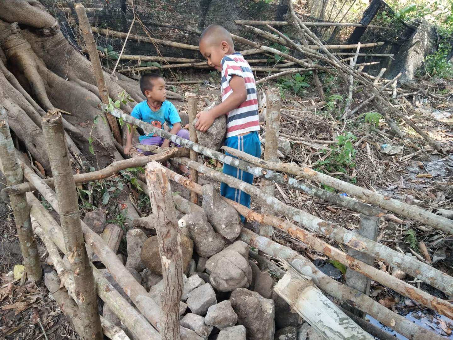 A fence to keep the village elephant out